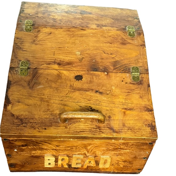 Vintage wooden brown  bread box - Picture 2 of 12